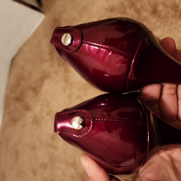 Stuart Weitzman Patent Leather Peep Toe Platform Heels - Picture 4 of 16